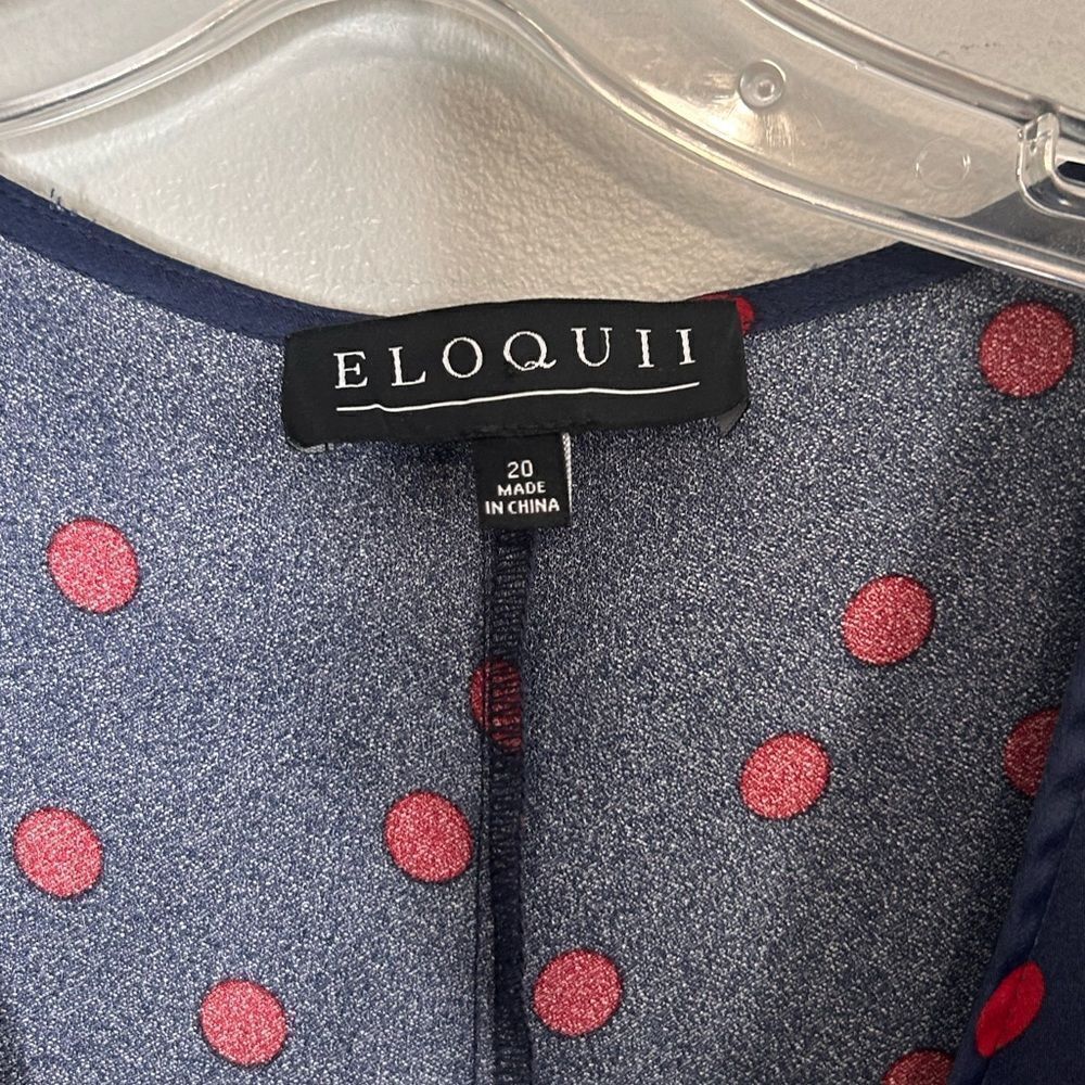 Eloquii Tulip Hem Wrap Polka Dot Dress - Picture 3 of 4